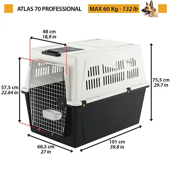 Транспортна клетка за кучета и котки Ferplast Atlas Professional 70