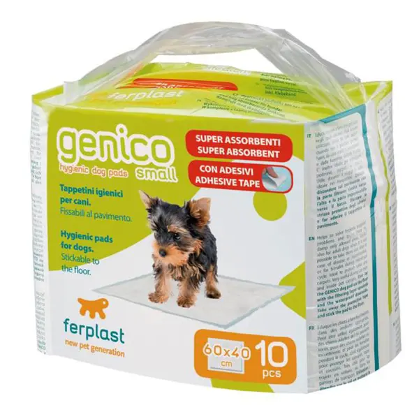 GENICO SMALL (x10)-абсорбиращи подложки (пелени) със самозалепваща се за пода лента за бебета и за възрастни кучета-10бр. в пакет 60x40cm
