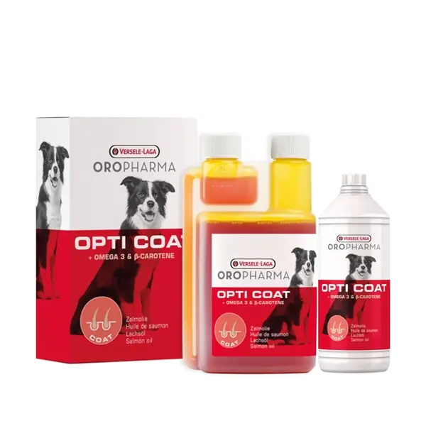 Oropharma OPTI COAT- хранителна добавка за кучета - за лъскава козина и здрава кожа  - 250 мл