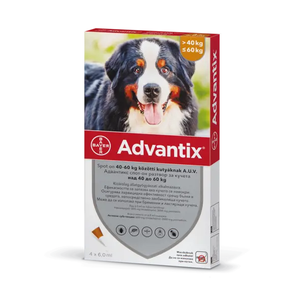 Bayer Advantix Spot On 25-40 кг - КУТИЯ (4бр. пипети)