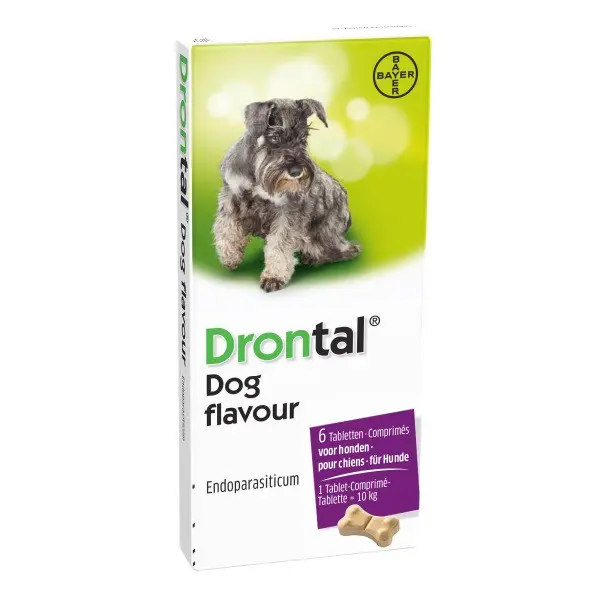 Drontal Plus -  таблетки за вътрешно обезпаразитяване за кучета - кутия с 6 таблетки