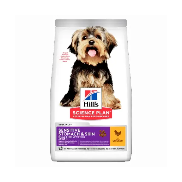 Hill's Science Plan Canine Small&Mini Sensitive Stomach&Skin - кучета малки породи с чувствителни стомах и кожа- 6кг