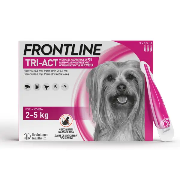 Frontline Tri-Act S 5-10 кг. - КУТИЯ (3 бр.)
