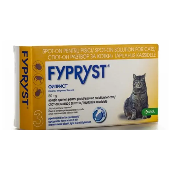 Fypryst Cat - за външно обезпаразитяване за котка - кутия с 3 пипети