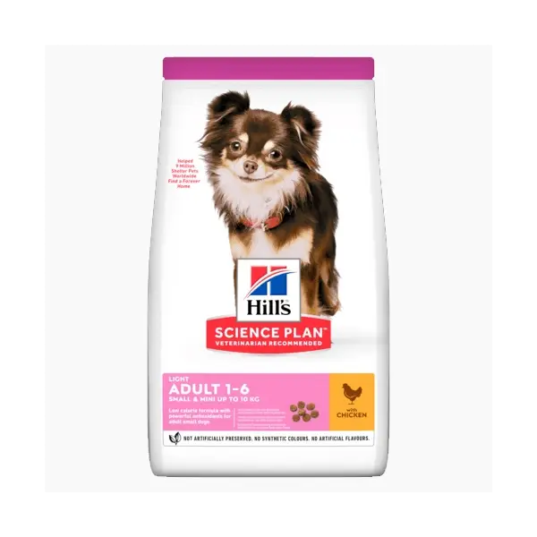 Hill's Science Plan Canine Small&Mini Light - нискокалорична храна за кучета малки породи - 1,5 кг