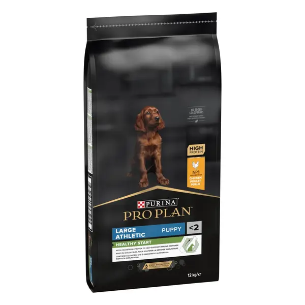 Pro Plan Large Puppy Athletic HELATHY START - за малки кученца от едри атлетични породи, суха храна, с високо съдържание на пиле, 12 kg