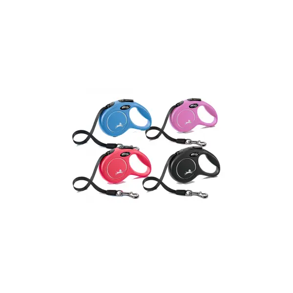 Flexi Classic XS автоматичен повод за кучета - лента 3 м, черен