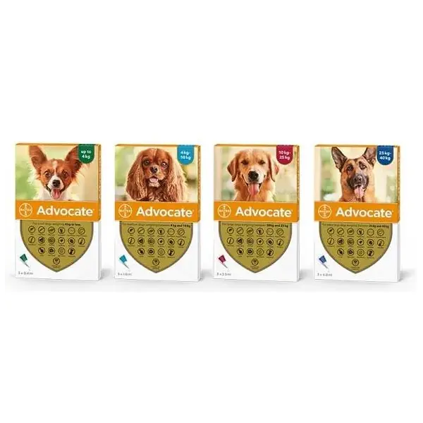 Advocate Dog за кучета от 4 до 10 кг. - КУТИЯ (3 бр.)