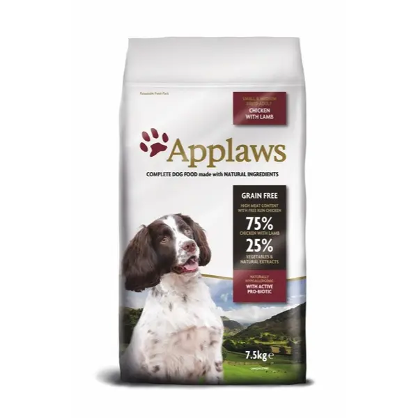 Applaws Adult Small & Medium Chicken & Lamb - суха храна за кучета с пиле и агне
