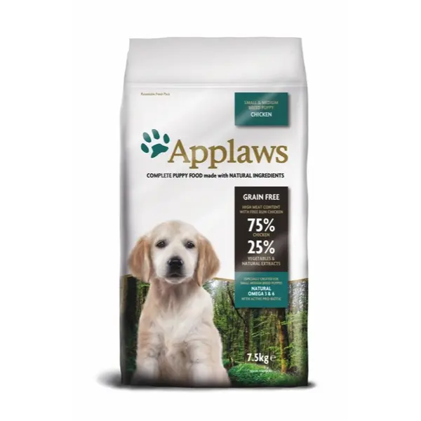 Applaws Puppy Small & Medium Chicken  - суха храна за кученца с пиле