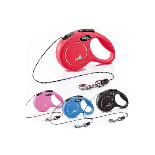 Flexi Classic XS автоматичен повод за кучета - въже 3 м, черен