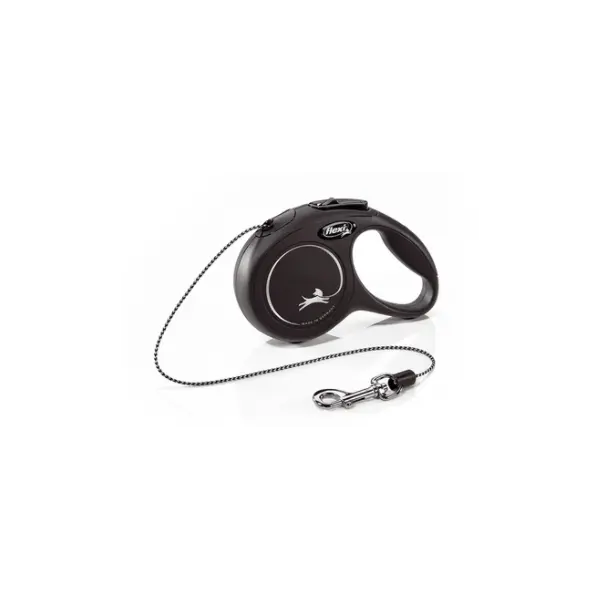 Flexi Classic XS автоматичен повод за кучета - въже 3 м, черен