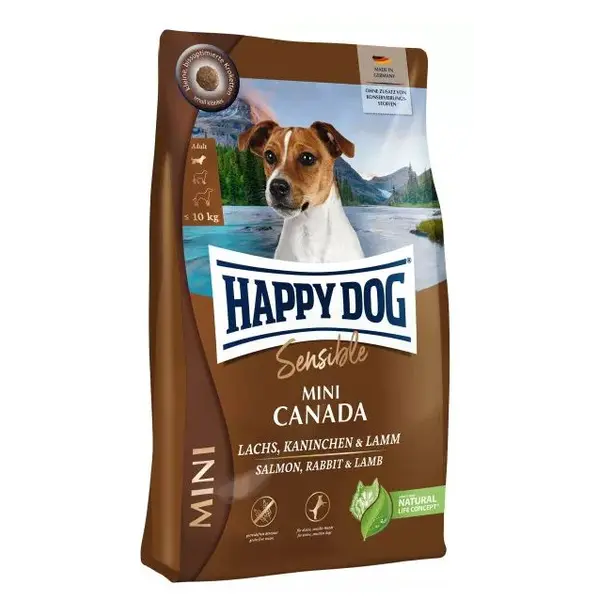 Happy Dog Sensible Mini Canada - Суха храна за чувствителни млади кучета и за активни възрастни кучета от дребни породи