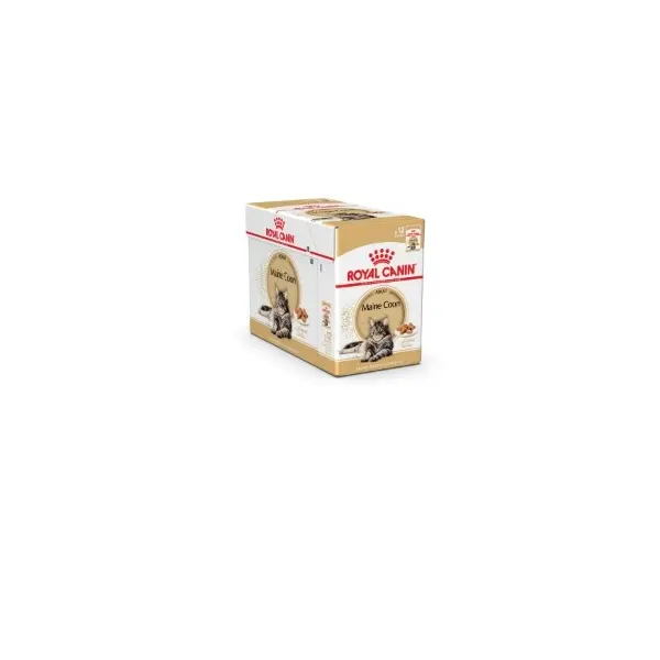 Royal Canin Maine Coon - Пълноценна мокра храна за котки мейн куун - парченца в сос, пауч - 12х85г