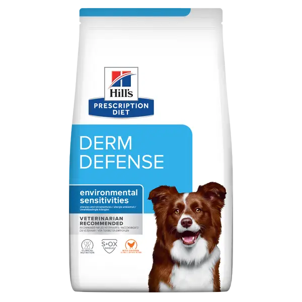 Hill's PRESCRIPTION DIET Derm Defense - лечебна суха храна за кучета с алергии от околната среда и за атопичен дерматит, с пилешко