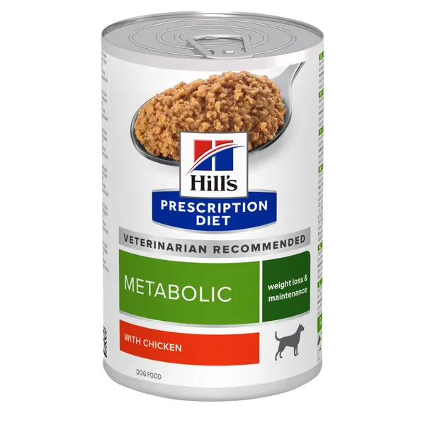 Hill's PRESCRIPTION DIET Metabolic - лечебна мокра храна за кучета с наднормено тегло, консерва с пилешко 370 гр