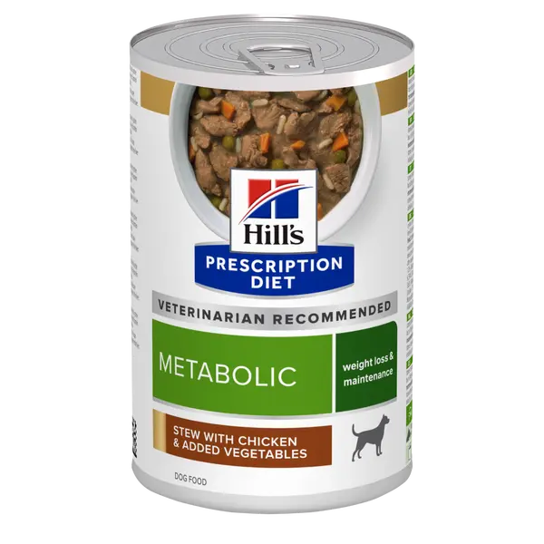 Hill's Prescription Diet Metabolic Stew- лечебна мокра храна за кучета с наднормено тегло, консерва задушено - 354 г