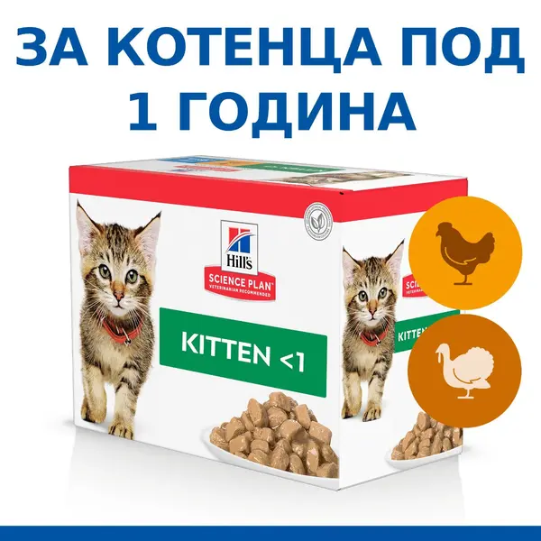 Hill's Science Plan Kitten Poultry Selection пауч за коте различни вкусове 12 бр. x 85 гр.