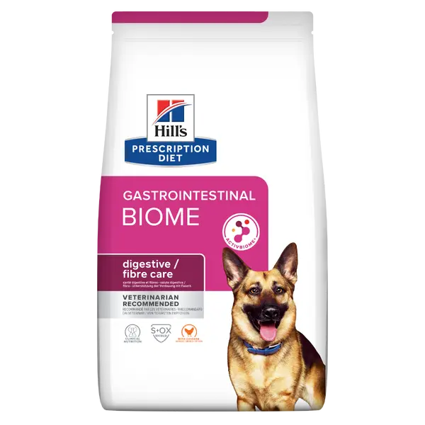 Hill’s PRESCRIPTION DIET Gastrointestinal Biome - лечебна суха храна за кучета  с  ентеропатии, запек, колит, с пилешко