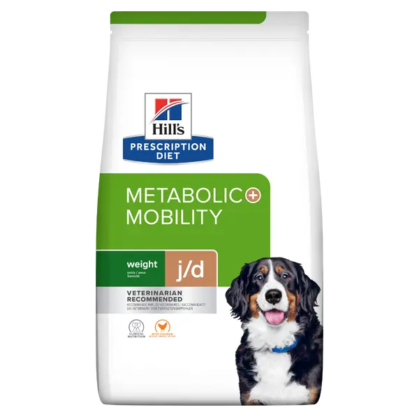 Hill's PRESCRIPTION DIET Metabolic + Mobility Weight Management - лечебна суха храна за кучета с наднормено тегло и ставни проблеми, с пилешко - 10+2 кг