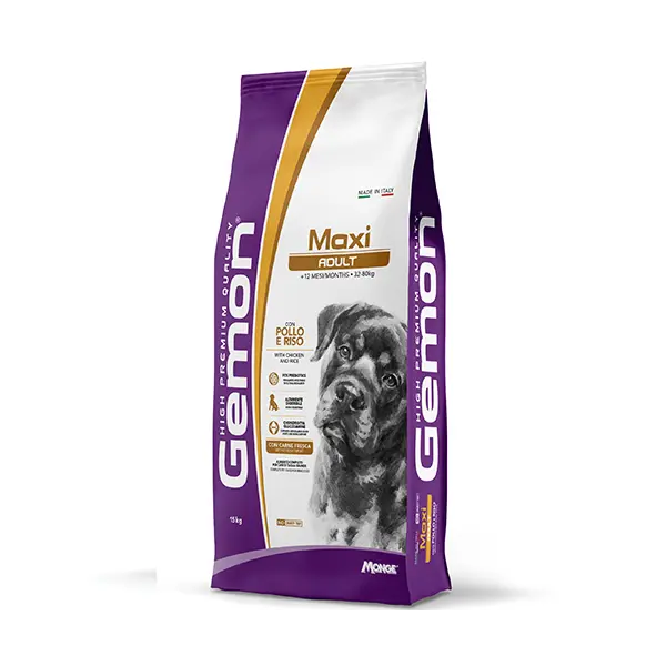 Gemon Maxi Adult Chicken&Rice - Пълноценна суха храна за кучета над 1 година от едри породи с пилешко и ориз - 15 кг.