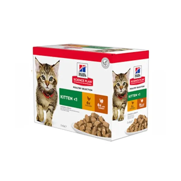 Hill's Science Plan Kitten Poultry Selection пауч за коте различни вкусове 12 бр. x 85 гр.