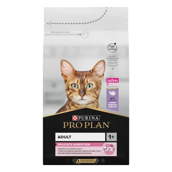 Pro Plan Cat DELICATE DIGESTION - за котки в зряла възраст с чувствителен стомах, суха храна с пуйка