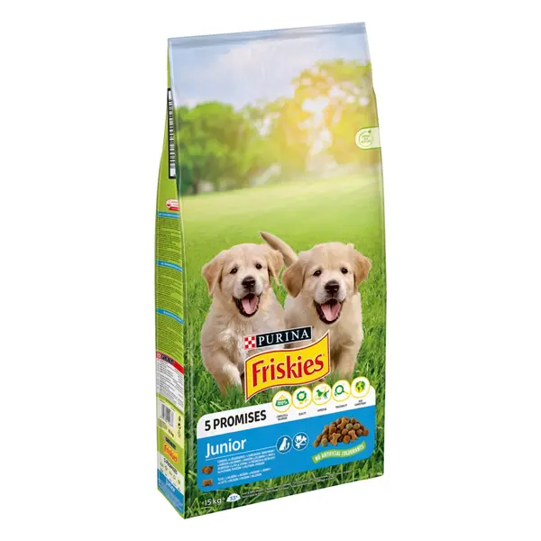 FRISKIES Junior - Пълноценна суха храна за подрастващи кученца до 12 месеца - 15kg