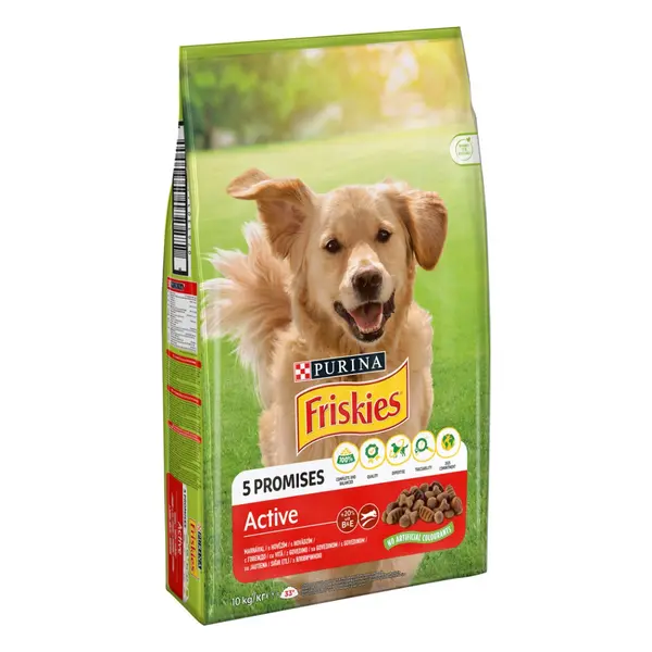 FRISKIES Active - Пълноценна суха храна за активни кучета в зряла възраст - 10 kg