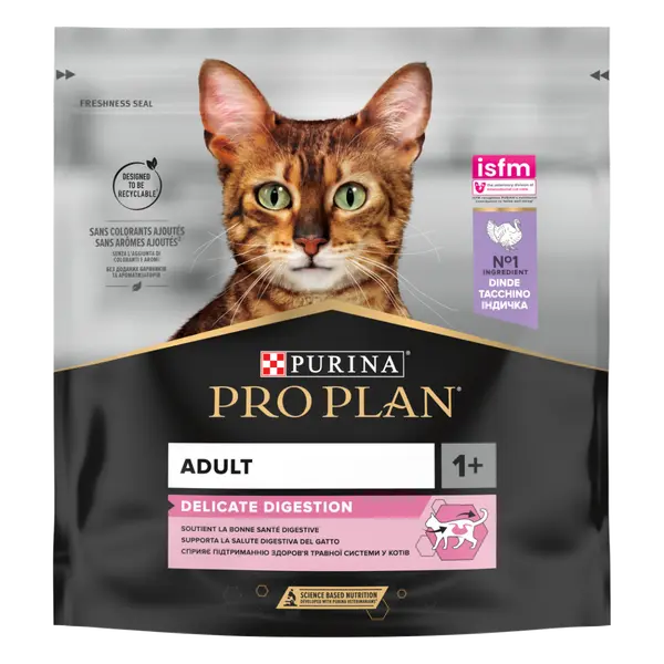 Pro Plan Cat DELICATE DIGESTION - за котки в зряла възраст с чувствителен стомах, суха храна с пуйка