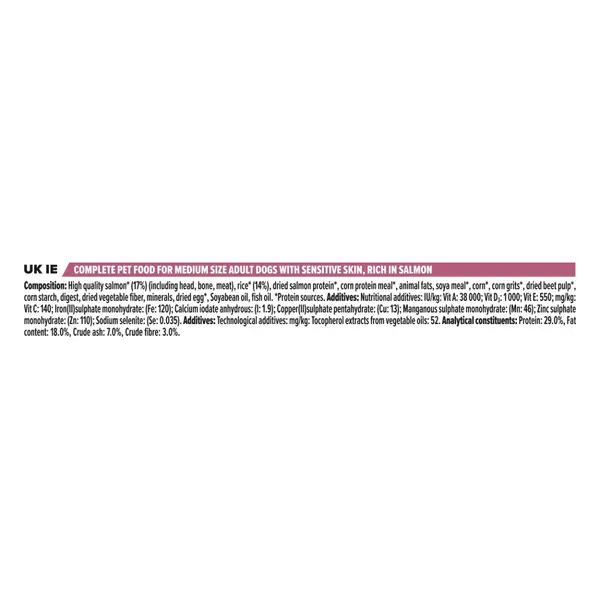Pro Plan Dog Medium Adult SENSITIVE SKIN - за кучета в зряла възраст от средни породи с чувствителна кожа, суха храна със сьомга 3 кг