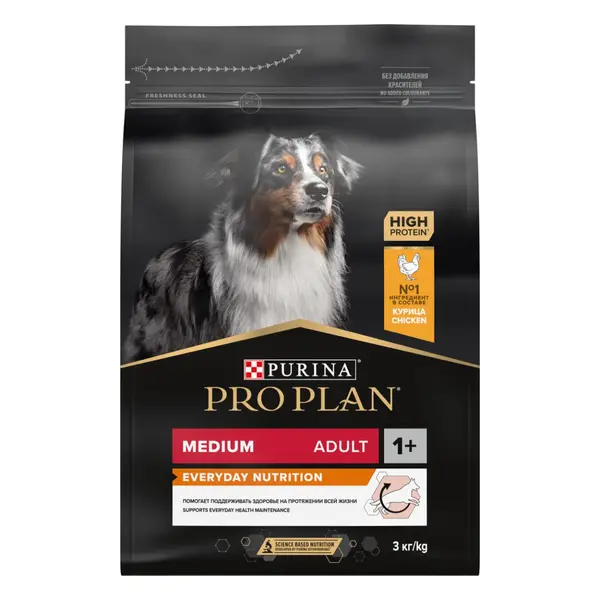 Pro Plan Dog Medium Adult EVERYDAY NUTRITION - за кучета в зряла възраст от средни породи, с пиле - 3кг