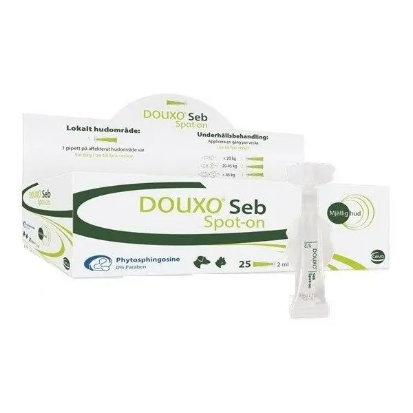 Douxo Seb Spot On - при локализирана форма на себорея / кучета и котки / 5 броя пипети