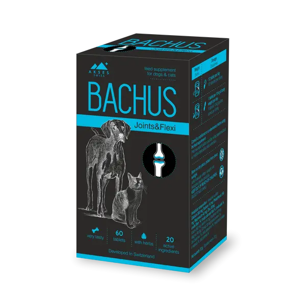 Bachus Joints & Flexi 60 таб - поддържа подвижността на ставите и структурата на хрущялите, за кучета и котки - СРОК 04.2026