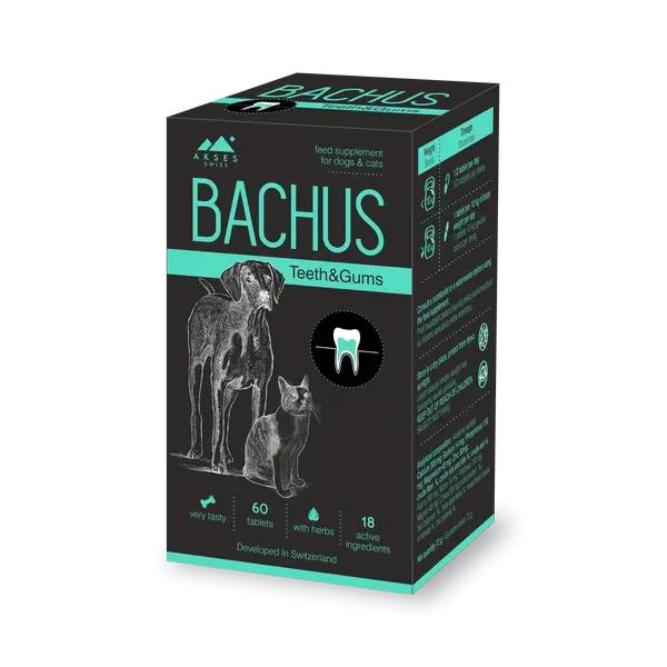 Bachus Teeth & Gums  60 таб. - заздравява зъбите и венците, предпазва от зъбен камък, за кучета и котки
