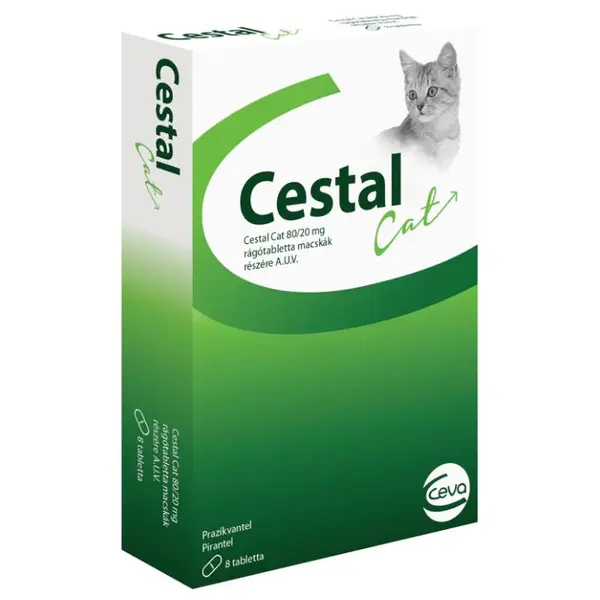 CESTAL CAT - овкусени таблетки за вътрешно обезпаразитяване на котки, кутия 8 бр