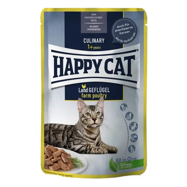 Happy Cat Culinary Farm Poultry - пауч за котки с пилешко месо в сос