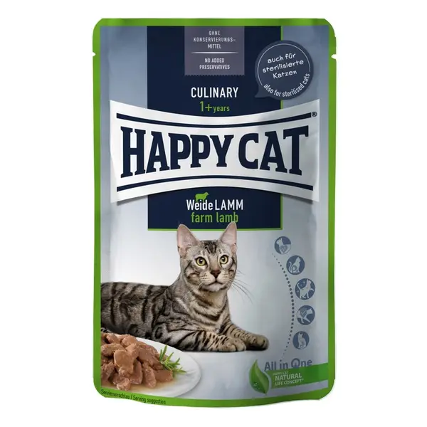 Happy Cat Culinary Pasture-raised Lamb - пауч с агнешко месо в сос за кастрирани котки