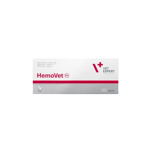 Vetexpert - HemoVet - иновативен подход към анемията, съдържа желязо с висока усвояемост 60 табл.