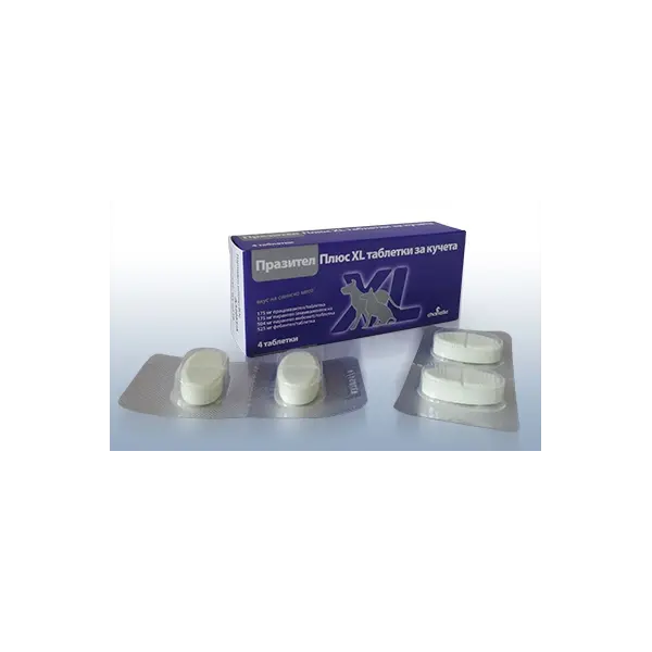 Prazitel Plus XL - таблетки за вътрешно обезпаразитяване на кучета 4 таб.
