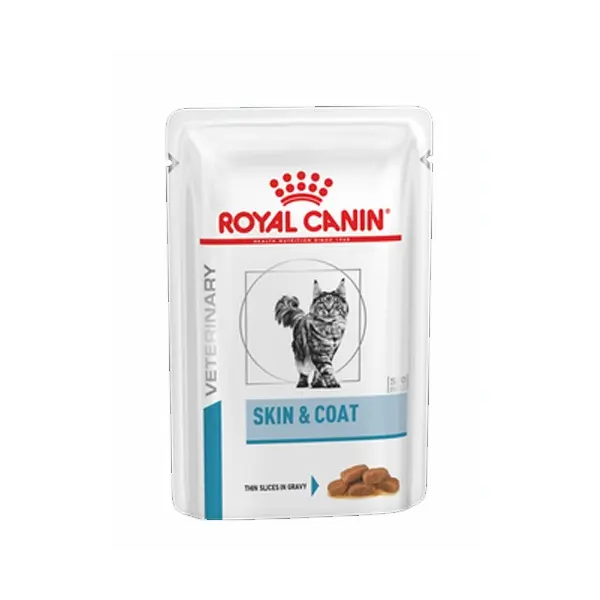 Royal Canin Skin & Coat Pouch - лечебна мокра храна за котки с чувствителна кожа и козина 12x85гр