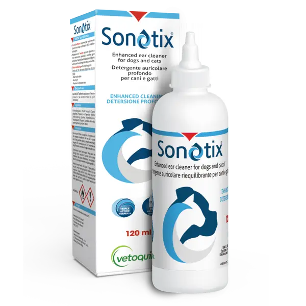 Vetoquinol - Sonotix / сонотикс / - ушен лосион 8-степенно почистване без киселини и парабени 120 мл.