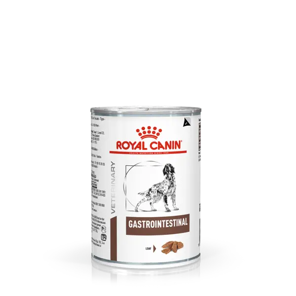 Royal Canin Gastrointestinal Dog - лечебна мокра храна за контрол на храненето на кучетата, формулирана да намалява острите нарушения в чревната абсорбция и да поддържа хранително възстановяване след болест - 400 гр