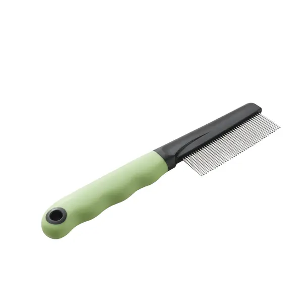 Ferplast GRO 5790 - зелен метален гребен с пластмасова дръжка - голям, за котки