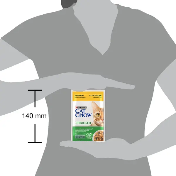 CAT CHOW Sterilised - мокра храна за кастрирани котки с пиле и патладжан - 85g