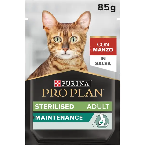 Pro Plan NUTRISAVOUR Adult Cat Sterilised Beef 85 гр  - мокра храна за кастрирани котки - пауч с говеждо в сос