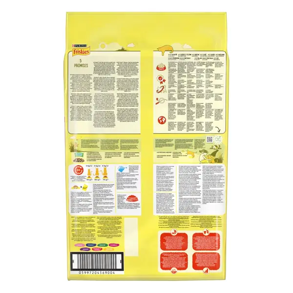 Friskies Adult - Пълноценна суха храна за котки в зряла възраст, вкусен микс от Говеждо, Пиле и Зеленчуци - 10кг