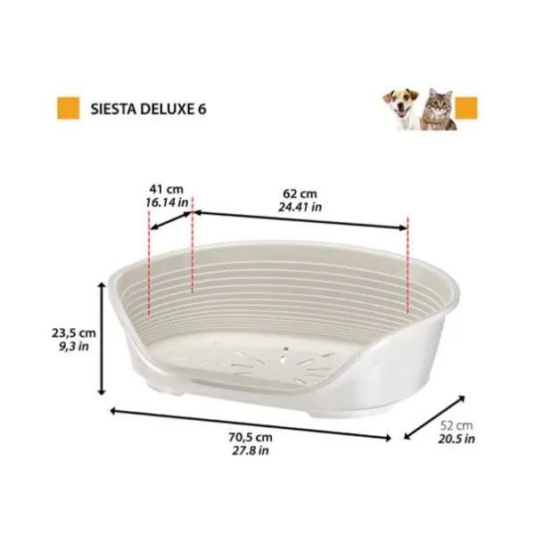 Пластмасово легло с дюшече за кучета и котки Ferplast Siesta Deluxe 6 Dark Grey