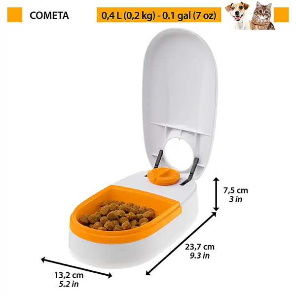 Ferplast Cometa - Разпределител за храна с таймер за автоматично отваряне - 0,4L
