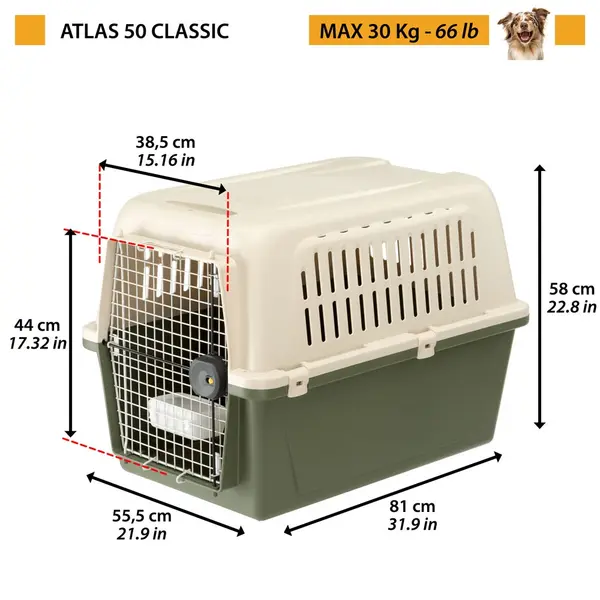 Транспортна клетка за кучета и котки Ferplast Atlas 50 Classic